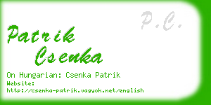 patrik csenka business card